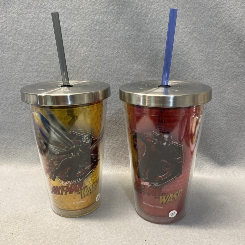 Ant-Man & The Wasp Quantumania Collectors Steel Lid Tumbler Limited Set Of 2 New